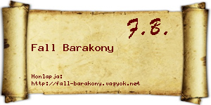 Fall Barakony névjegykártya